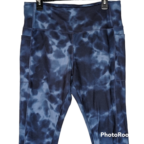 Danskin Pants - Danskin Leggings Womens Sz XL (16) Blue Super Soft Side Pockets Moisture Wicking